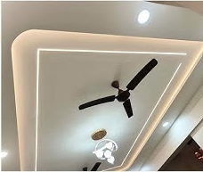 Double-Border Bedroom False Ceiling